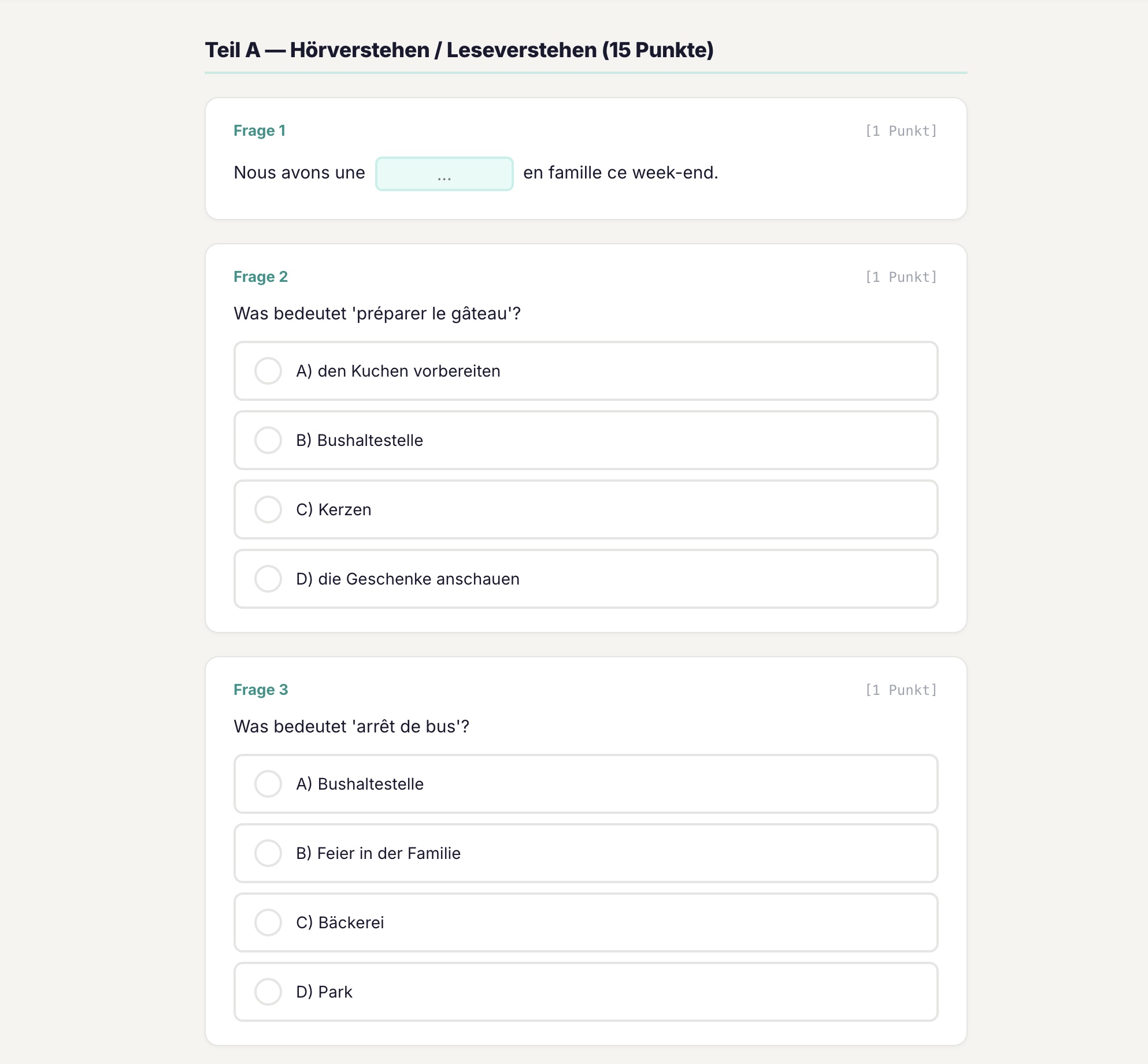 Klario KI-Probetests